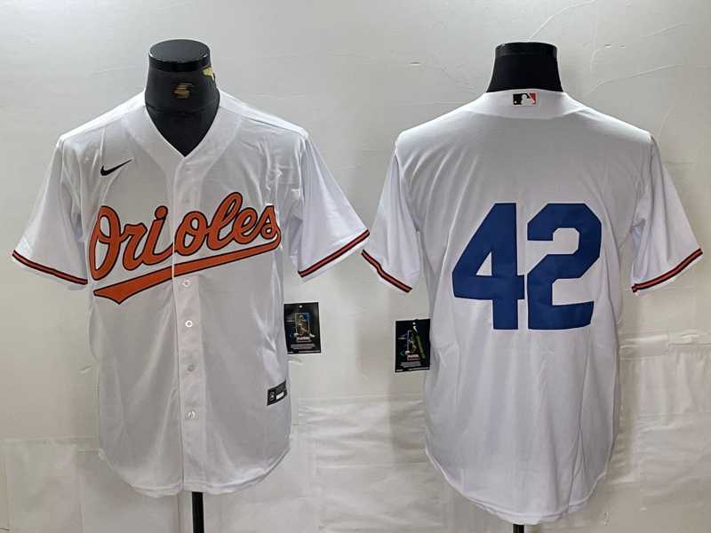 Mens Baltimore Orioles #42 Jackie Robinson White Stitched Cool Base Nike Jersey